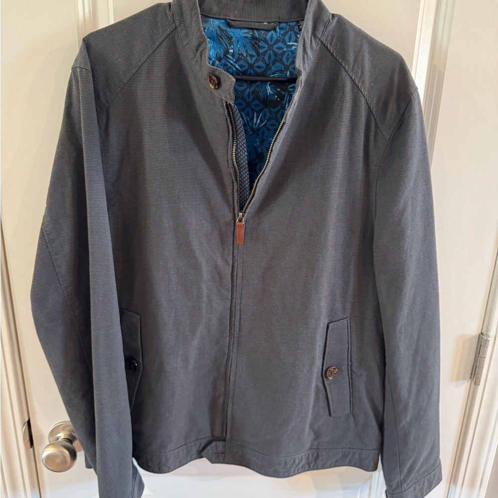 Ted Baker Gray Bomber Jacket - Size 5 (XL)